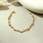 Tulip Crystal Vine Bracelet - Pink