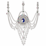 Elegant Peacock Design Multicolour Silver Bridal Sheela Belt