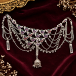 Multicolor Enamel Silver Bridal Choker Set