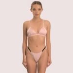 Luxury Silk Pink Bra Set for Women