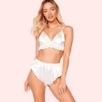 Stylish Pure Silk Off-White Bra Set for Women